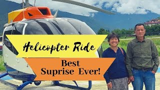 SURPRISING MY PARENTS WITH CHOPPER RIDE - LUXURY EXPERIENCE IN BHUTAN