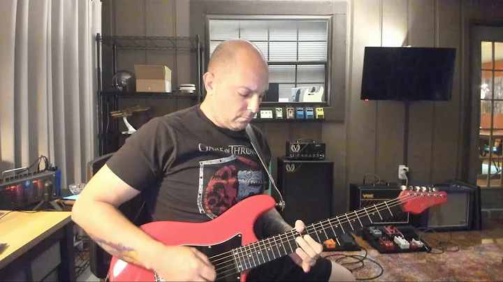 Jamming to a backing track with my Kiesel Delos.