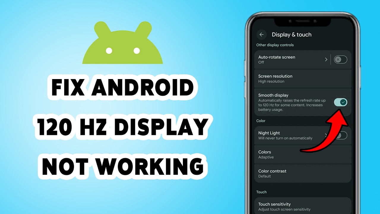 How To FIX Android 120 Hz Display Not Working | Enable High