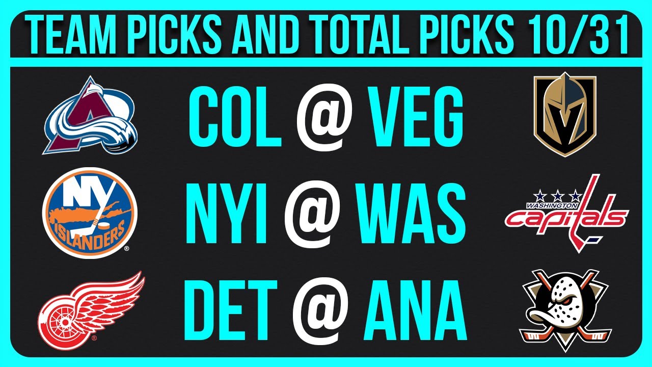FREE NHL Picks Today 10/31/25 NHL Picks and Predictions