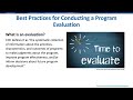 Module 2: Video Segment 5: Program Evaluation