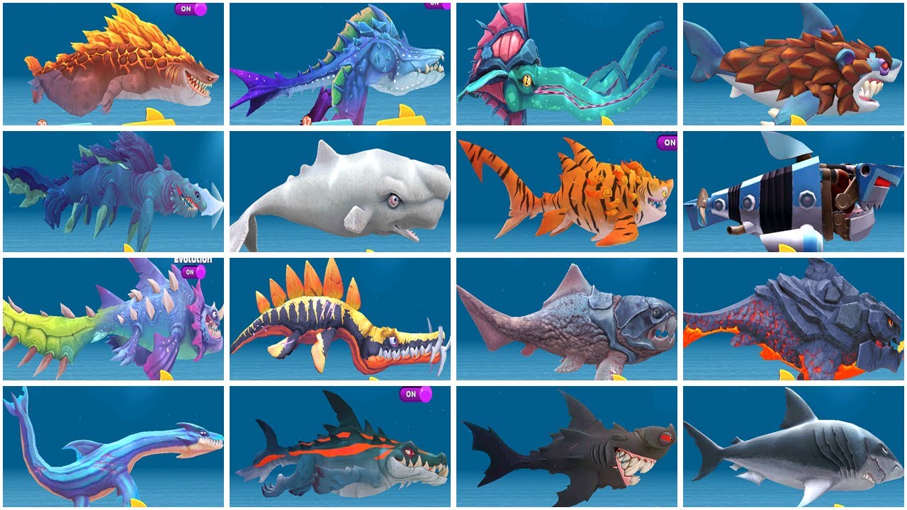 Hungry Shark Evolution - All Sharks Unlocked + Evolution Sharks ...