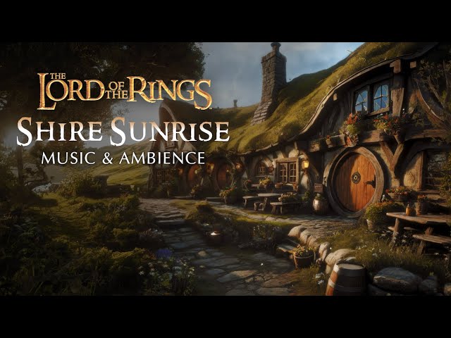 Lord of the Rings | Sunrise in the Shire Music u0026 Ambience 🌤️ class=