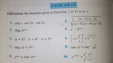 Continuity and Differentiability/Class XII Maths/Chapter 5 Exercise 5.5 Question 1to 4/NCERT Sol./