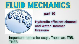 What is mean by hydraulic efficient channel and water hammer pressure