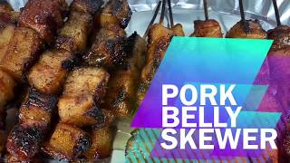 Simple And Easy Grilled Pork belly skewer