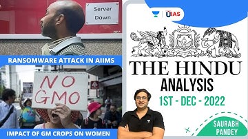 The Hindu Newspaper Editorial Analysis | 1st December 2022 | Saurabh Pandey | U IAS