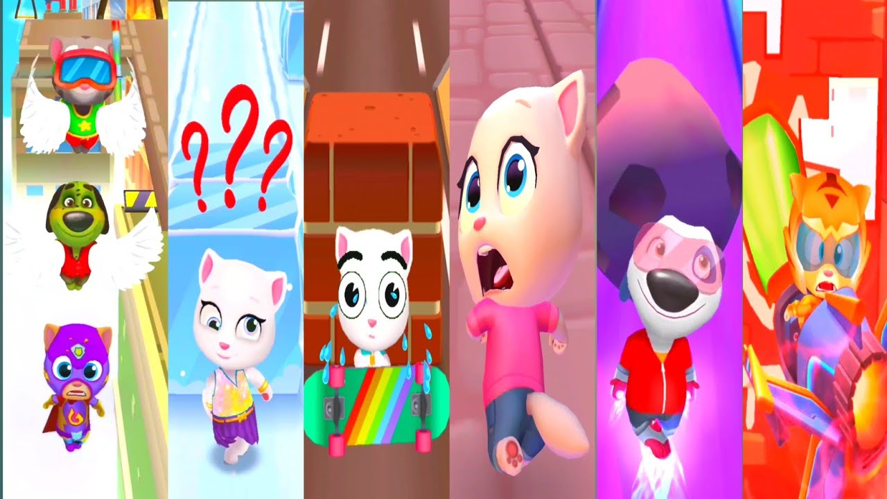 Top 100 Funny Fails Talking Tom Gold Run VS Tom Hero Dash VS Tom Gold Run 2.