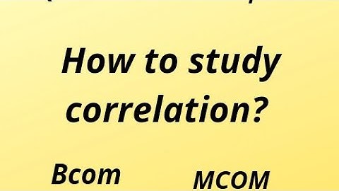 concurrent deviation method for correlation/quantitative techniques/Bcom/MCOM/correlation analysis