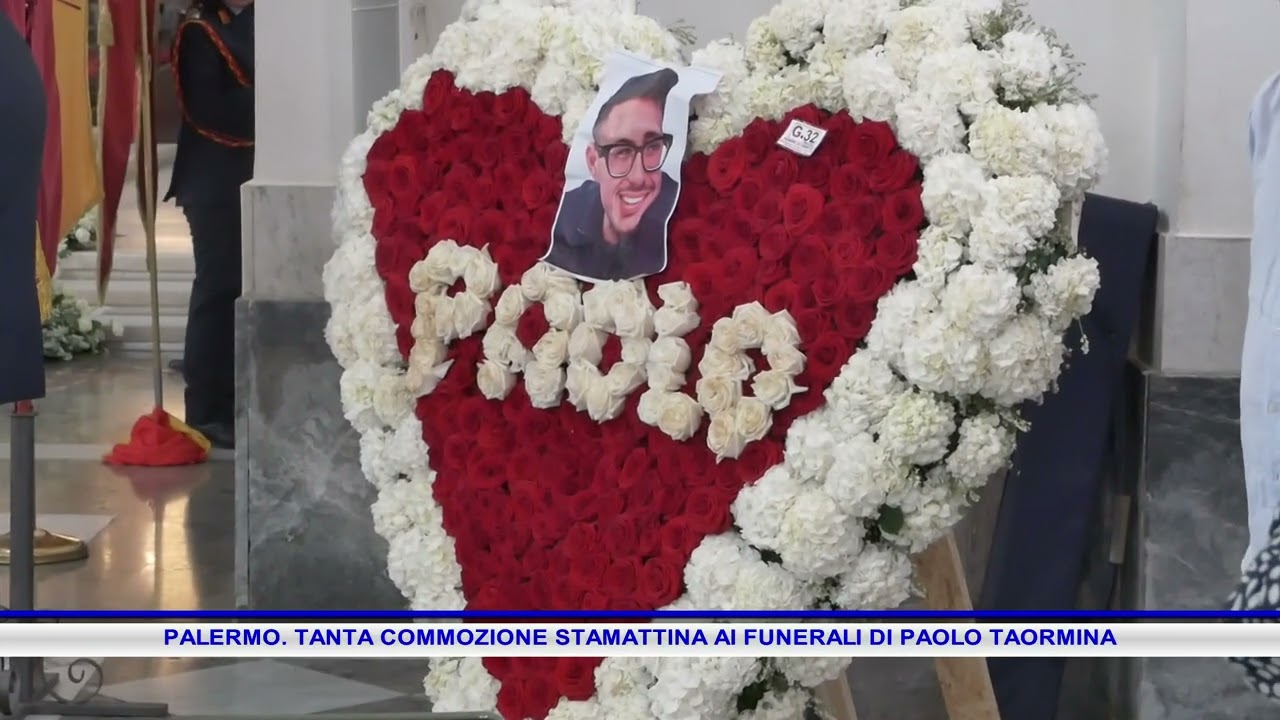 PALERMO  TANTA COMMOZIONE STAMATTINA AI FUNERALI DI PAOLO TAORMINA