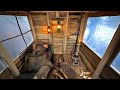 Winter camp in a wooden cabin  alone with my dog in ter off grid pallet wood cabin