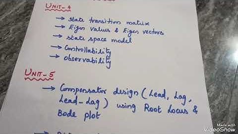 EE3503/Control Systems/ Important Topics