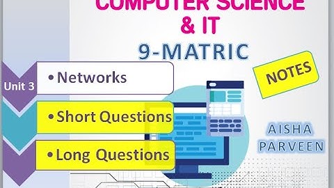 Notes | Network Unit 3 | Computer Science | 9th Class