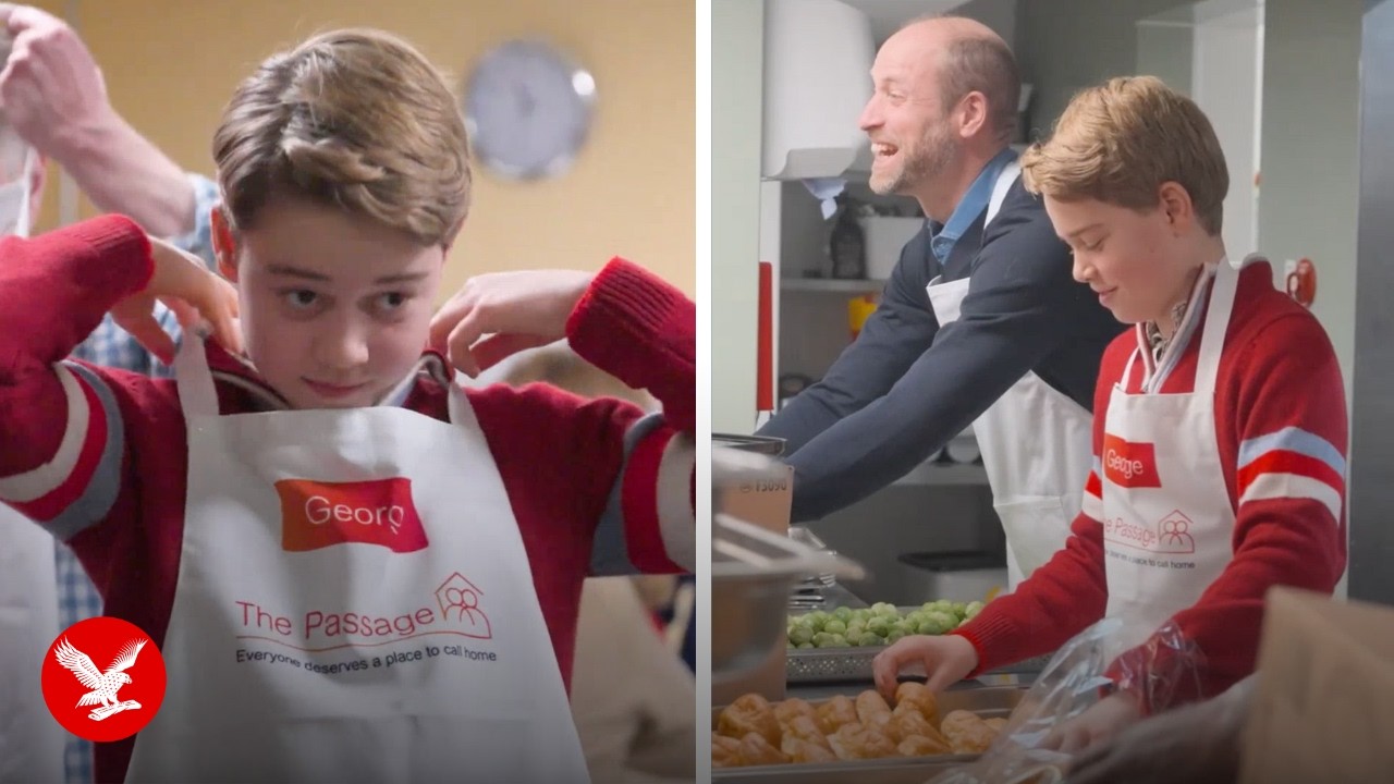 George Prepared Prince George helps William prepare Christmas dinners for the homeless ...