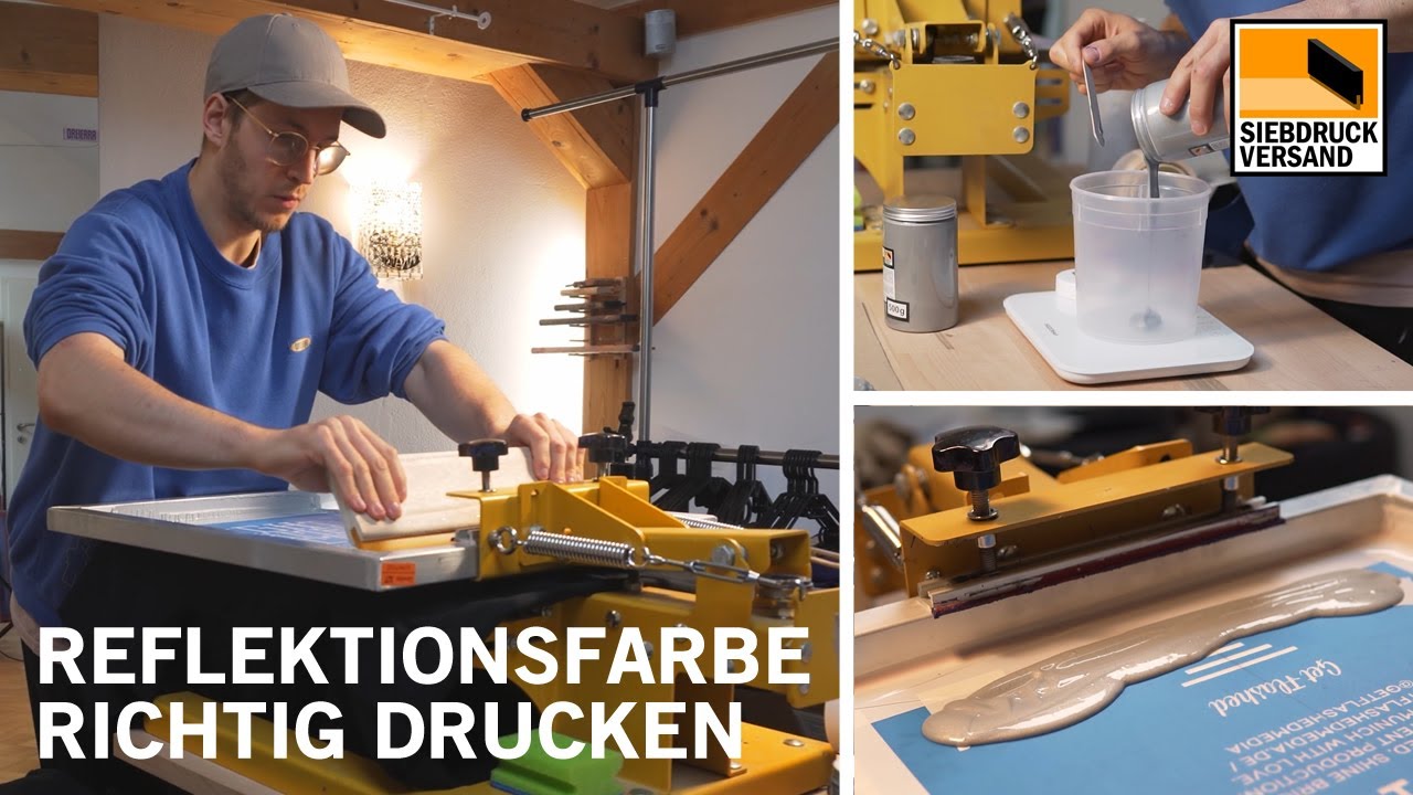 Anleitung: Reflektionsfarbe im Siebdruck auf T-Shirts drucken - YouTube