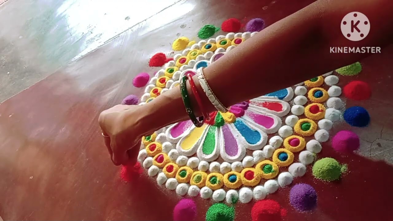 Holi Special Beautiful rangoli//Holi Kelie Sunder Rangoli /Simple Holi Special Rangoli 