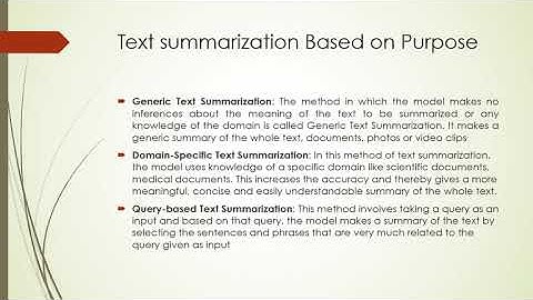 Presentation on text summarization for summarizing product Reviews