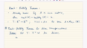 The Rank Nullity Theorem