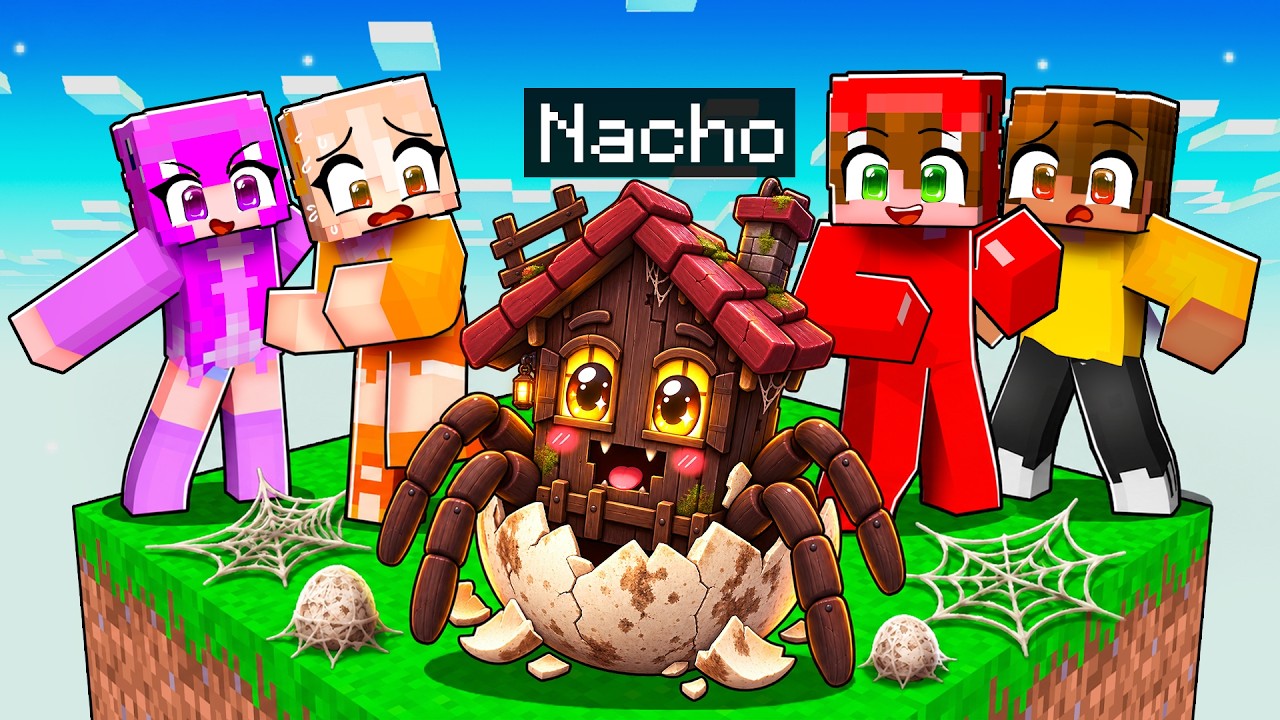 Me Convertí en un BEBÉ CASA MONSTRUO en Un CHUNK en Minecraft!