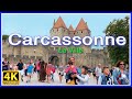 【4K】WALK CITADEL of CARCASSONNE France 4k video WALKING TOUR