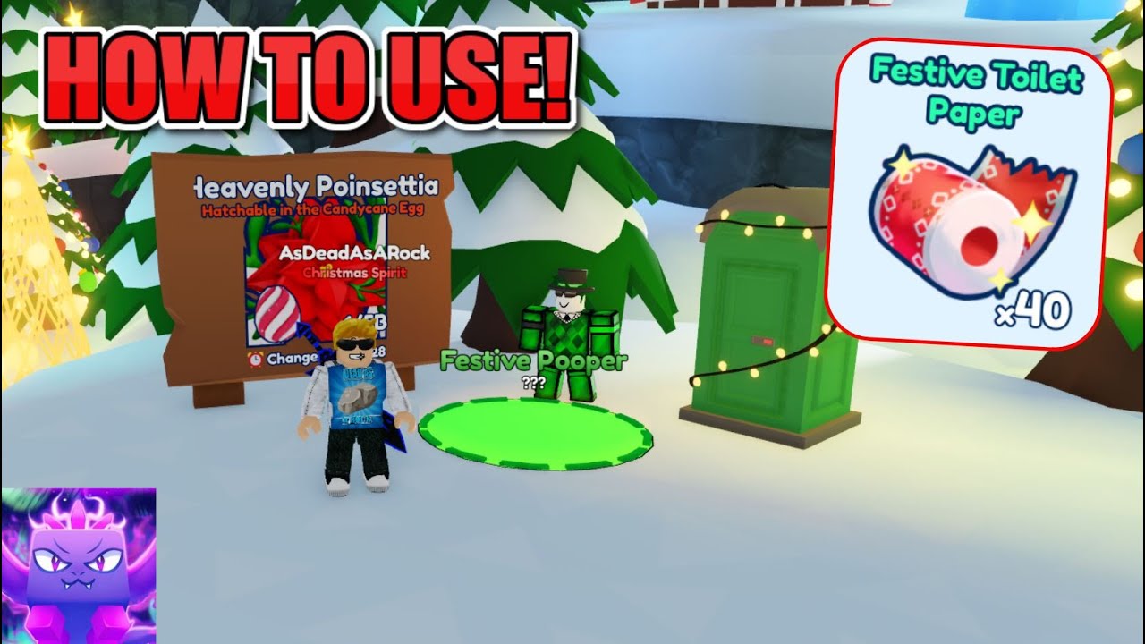 КАК ИСПОЛЬЗОВАТЬ ПРАЗДНИЧНУЮ ТУАЛЕТНУЮ БУМАГУ В ИГРЕ BUBBLE GUM SIMULATOR INFINITY! || Roblox