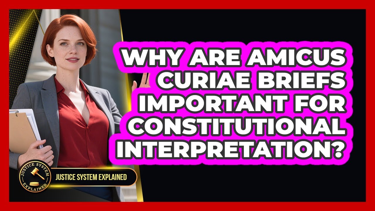 Why Are Amicus Curiae Briefs Important For Constitutional Interpretation? - Justice System Explained