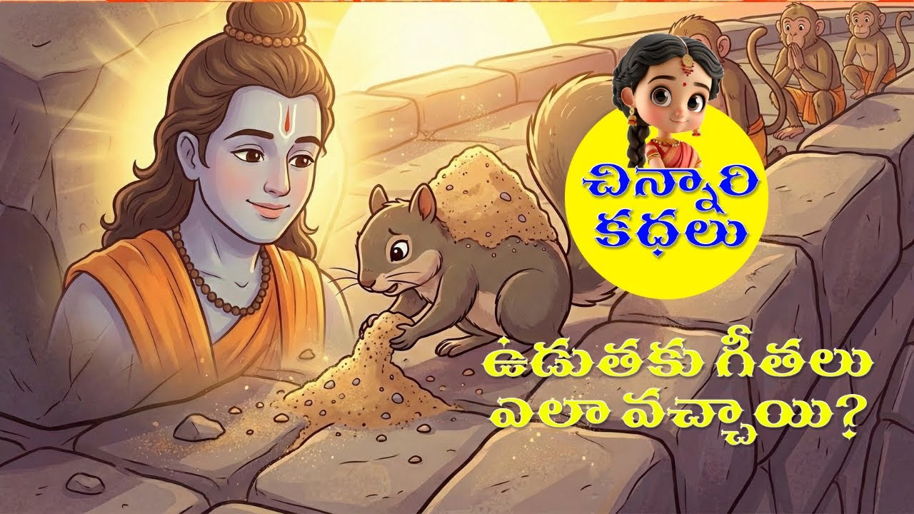 UDUTHAKI GEETHALU ELA VACCHAI I Moral Story for Kids I How the Squirrel Got Its Stripes