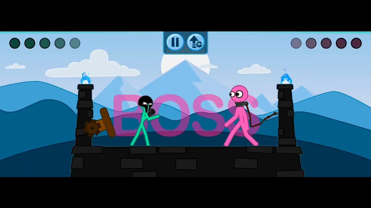 Playing stick figure fight battle.