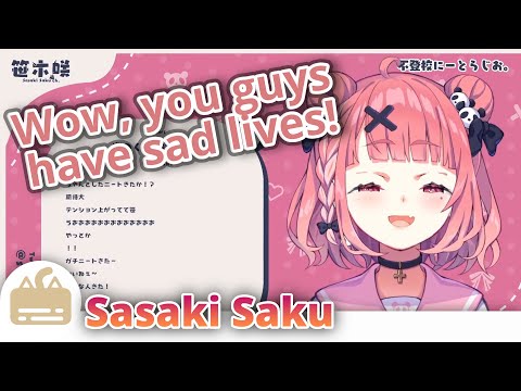 Sasaki Saku thinks her chat leads a sad life