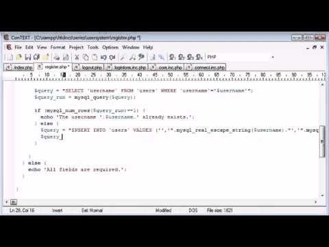 Beginner PHP Tutorial   147   Registration Form Part 4