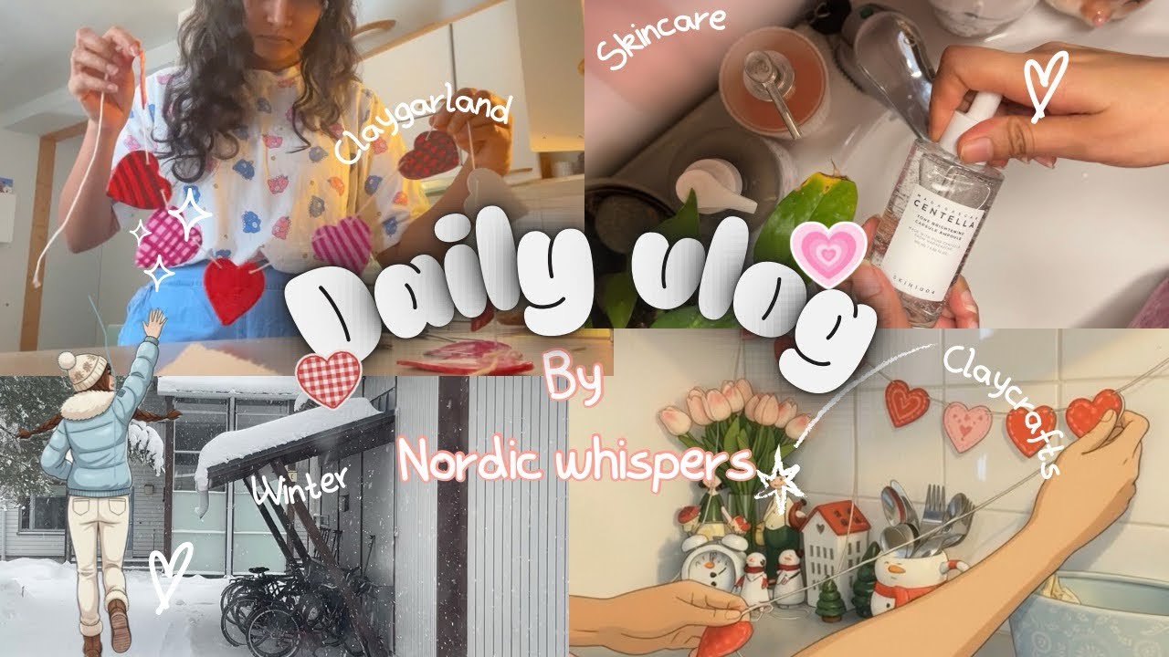 How I Make a Cute Garland ❤️✨| DIY clay arts 🌸 | Daily vlog