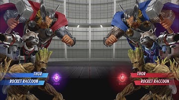 Thor and Rocket Raccoon\Groot vs Thor and Rocket Raccoon-Groot MARVEL VS. CAPCOM: INFINITE