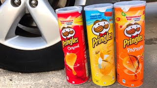 Crushing Crunchy & Soft Things by Car!   EXPERIMENT PRINGLES VS CAR vs FOOD