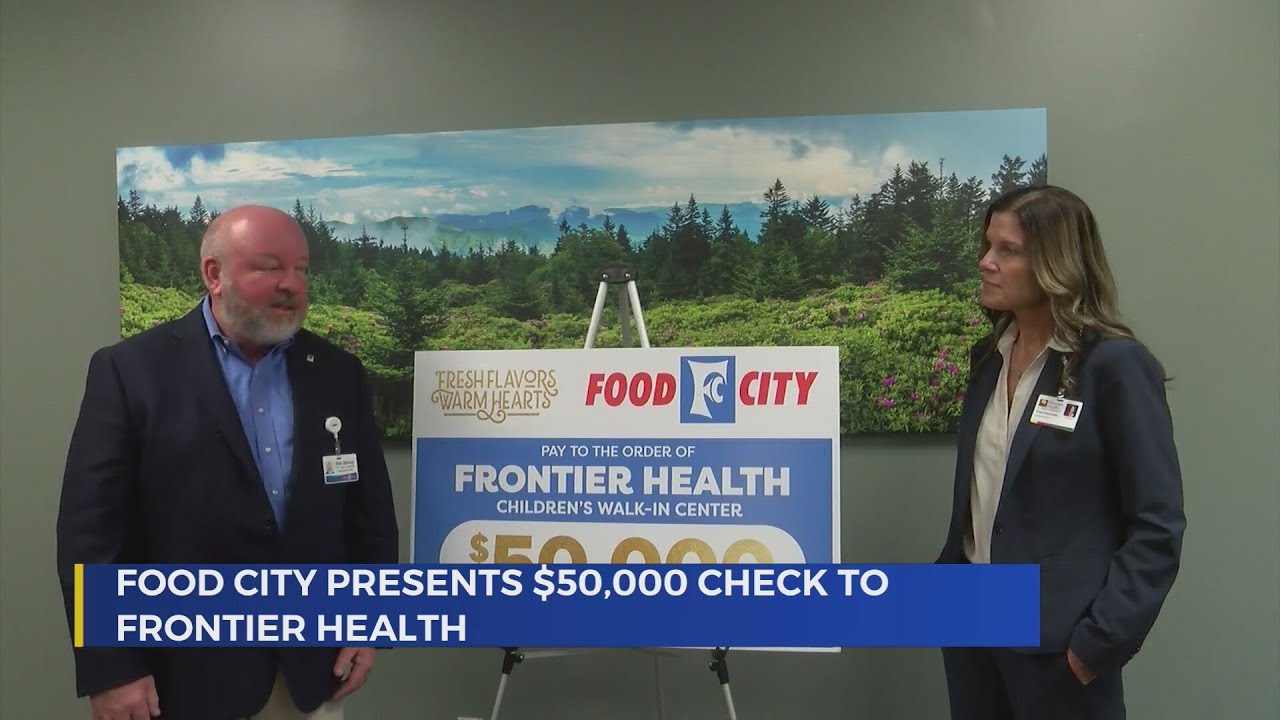 Frontier Health receives check for walk-in center renovations, therapy for Helene victims