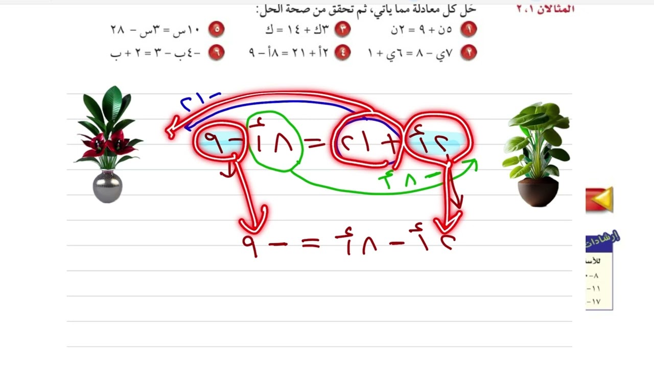 حل معادلات تتضمن متغيرات في طرفيها رياضيات ثاني متوسط الفصل الدراسي الثاني #رياضيات #تعليم#التعليم