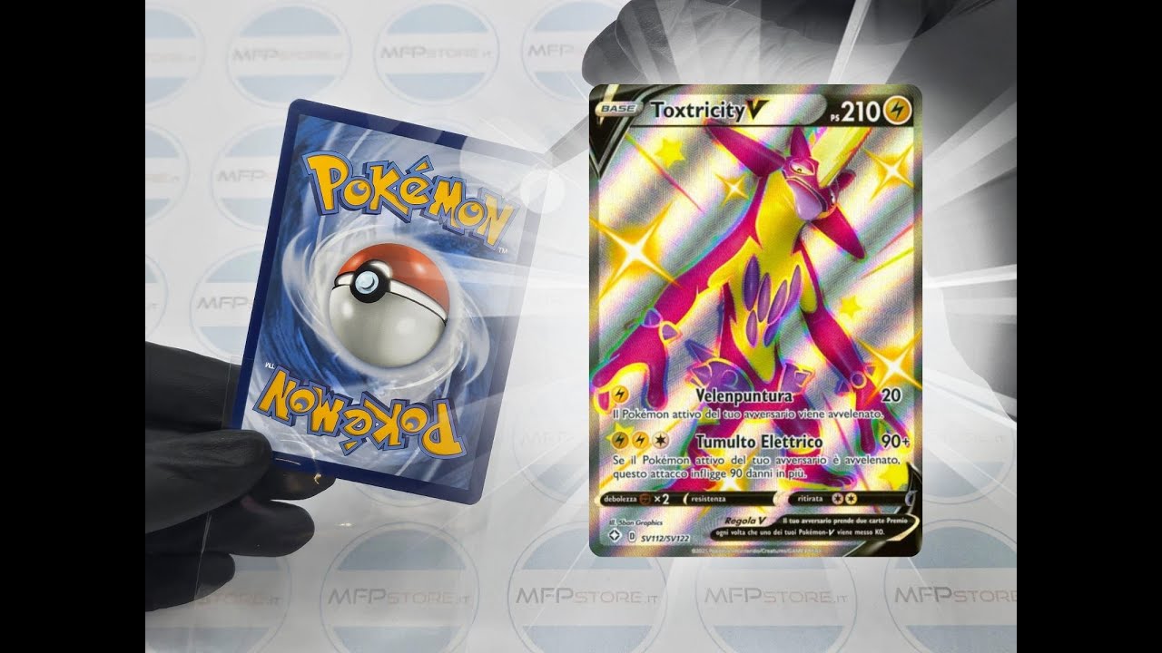 Carta Pokémon Mint: SV112-SV122 Toxtricity V Shiny Star (IT) a 360°