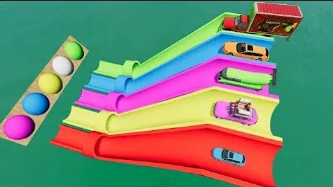 #beamng #beamngdrive #carCars vs Portal Trap with Stairs Colors - Big & Small Cars vs Train Transpor