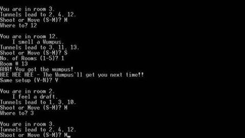 Hunt the Wumpus (HP-2100) 1972