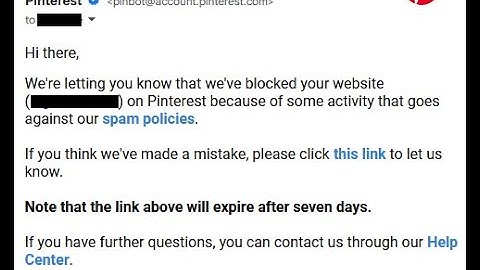 We blocked your website on Pinterest, Failed Appeal and Workaround