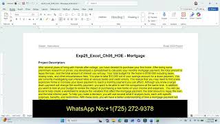 Exp25 Excel Ch06 HOE Mortgage/Exp25_Excel_Ch06_HOE - Excel Chapter 6 Hands-On Exercise Solution
