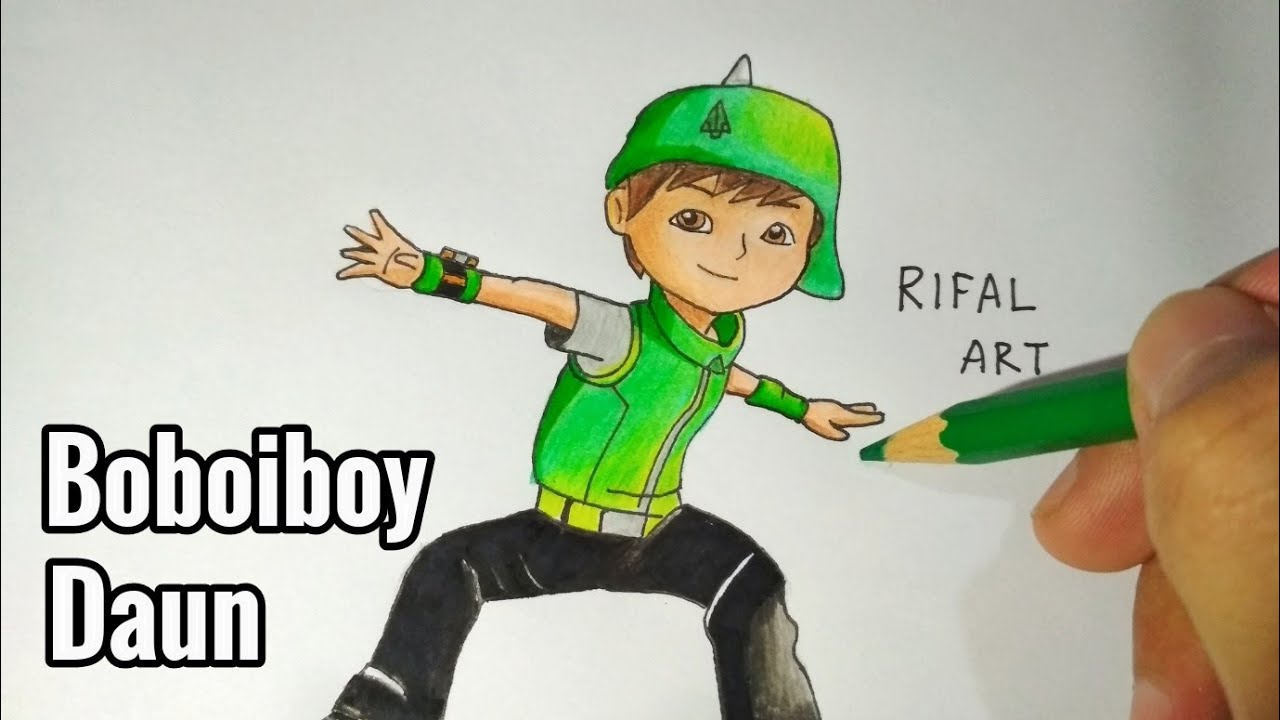Cara Menggambar Boboiboy Daun FanArt How To Draw Boboiboy Daun YouTube