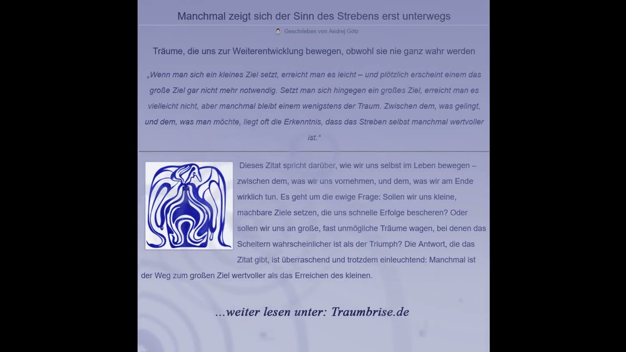 Wenn man sich ein kleines Ziel setzt