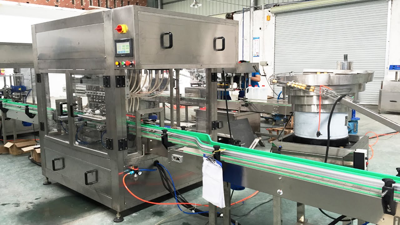 coconut oil jars washing drying filling capping labeling line automatic línea llenado de aceite