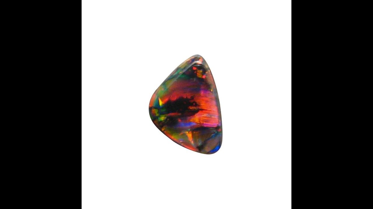 Small Solid Red Black Opal Stone Unset | FlashOpal