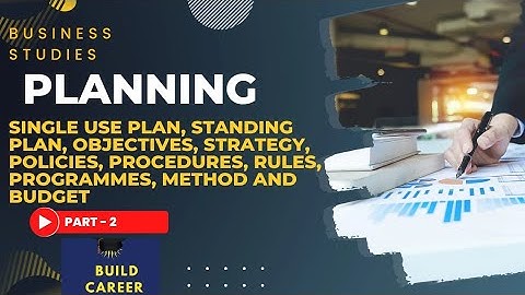 Planning part-2 | Single Use Plan, Standing Plan | Policies, Objectives, Budget, Procedures, Methods