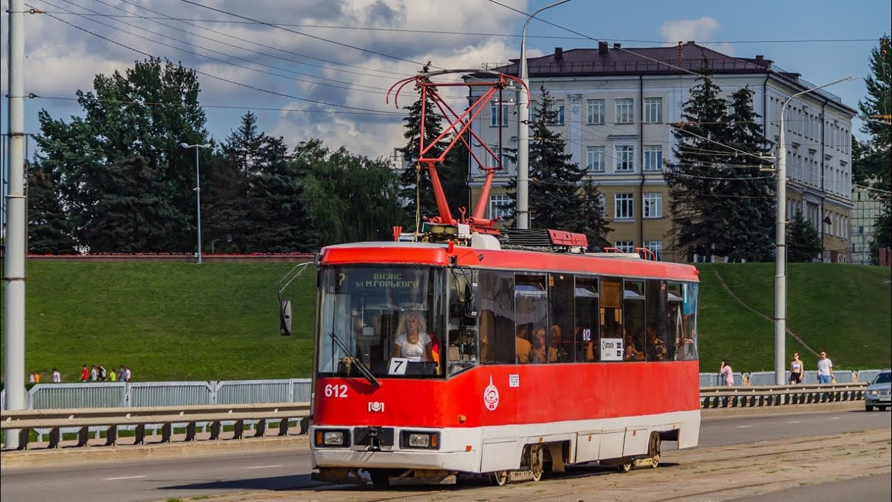 Поездка на трамвае БКМ-60102 №612 в Витебске / A trip by tram BKM-60102 №612 in Vitebsk