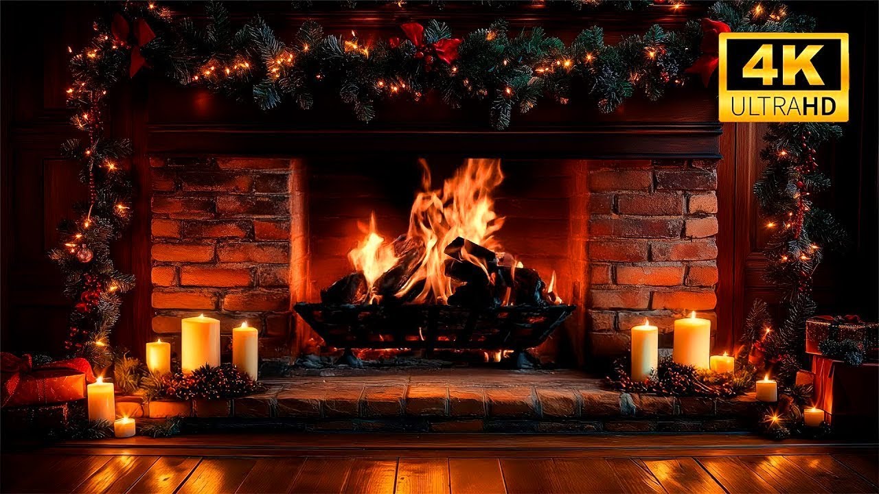 🎄 Самый красивый рождественский камин 🔥 Мягкое потрескивание дров | 3 часа релаксации в формате 4K