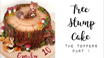 Woodland theme Cake tutorial | Autumn/Fall cake tutorial | Tree stump cake | Edible moss |
