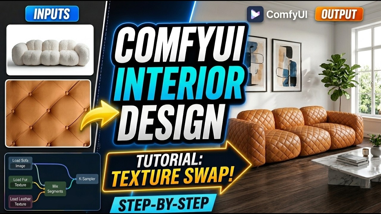 ComfyUI Interior Design Tutorial | Replace Sofa & Furniture Materials ...