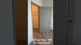 B2 Floor Plan - 939 SF - Large Closets Part one